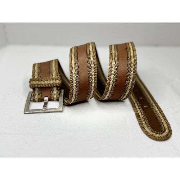 Vintage L’Aiglon Brown Leather Stitched Edge Belt Made In France 36” - Picture 1 of 8